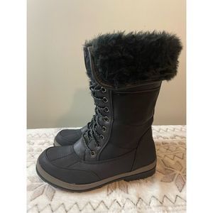 Black Winter Snow Boots with Fur Trim/Lining_Women’s Size 10 - Like New!